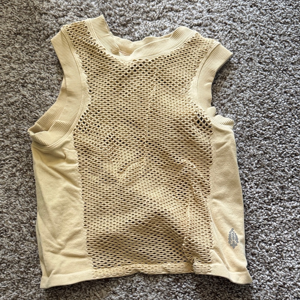FP Movement by Free People Tan Mesh Tank Top